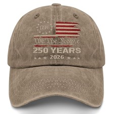 250th Anniversary Freedom Baseball Hat Embroidered Patriotic Cap