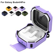 For Samsung Galaxy Buds 4/4Pro Rugged Case Built-in Hidden Stand with Carabiner
