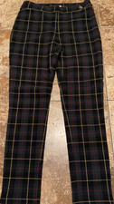 TOMMY HILFIGER TARTAN PLAID PULL ON STRETCH MID RISE SKINNY PANTS  WOMENS M 