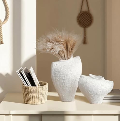 Large Ceramic Vase for Decor Living Room, 11 inch Tall White Ceramic Flower - Picture 7 of 7