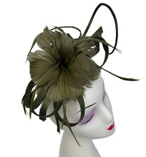 Women's Loops Flower Feather Fascinator Headband & Clip Wedding Race Royal Ascot
