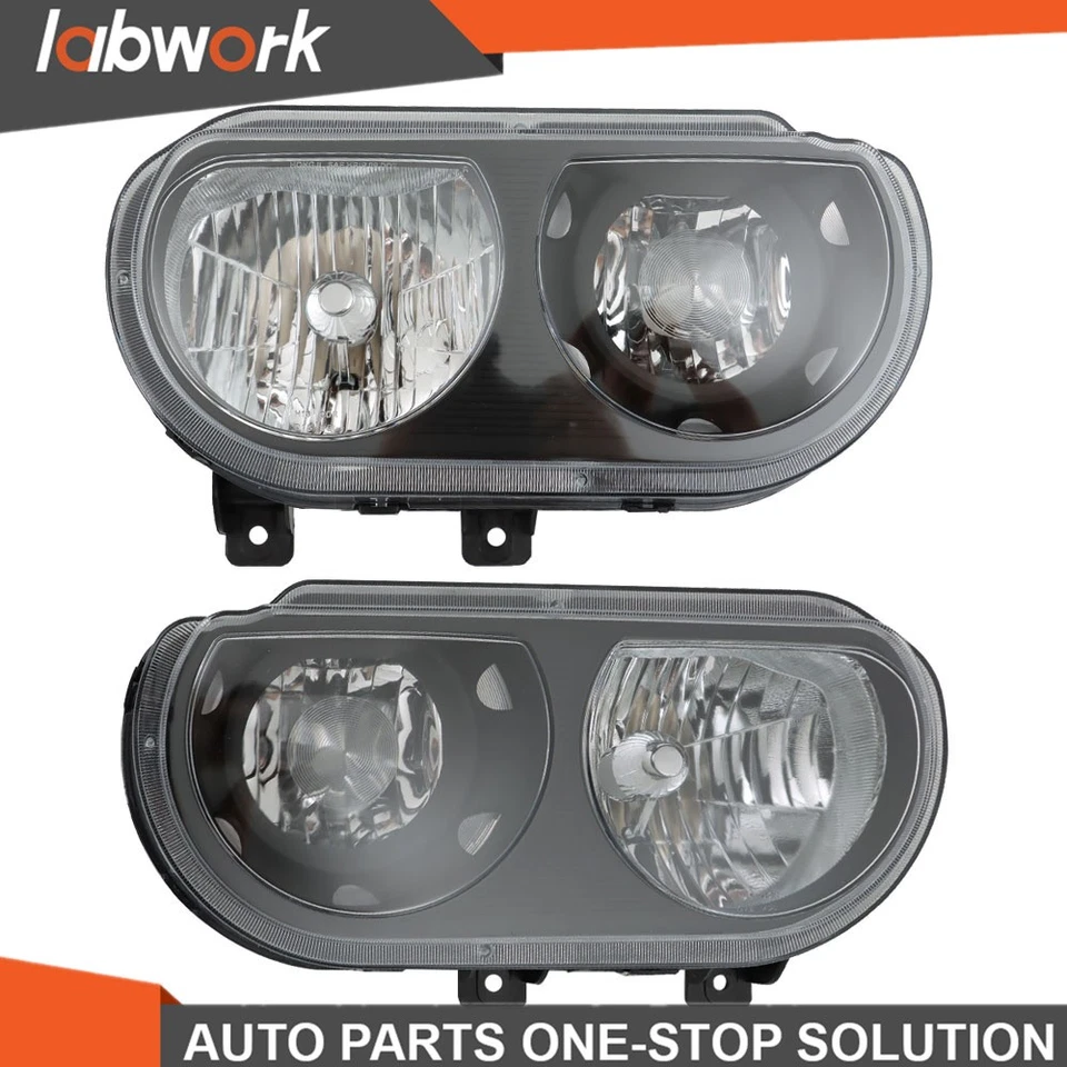 Faros de laboratorio para Dodge Challenger 2008-2014 halógenos negros lado izquierdo+derecho Foto 3 de 4