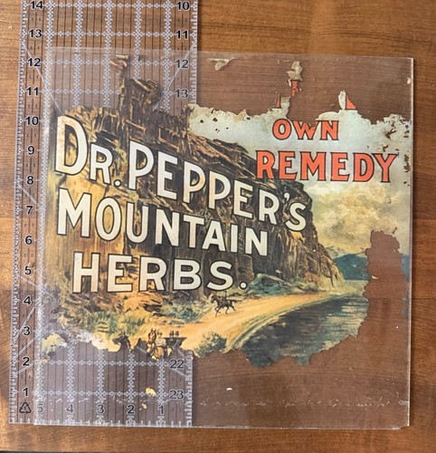 Dr Pepper Mountain Herbs Own Remedy Advertising Sign  Soda Clock front VINTAGE