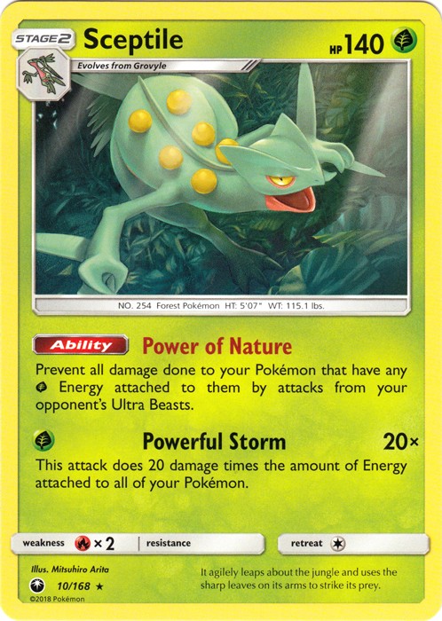 Sceptile - 10/168 - Rare Pokemon Lightly Played Celestial Storm