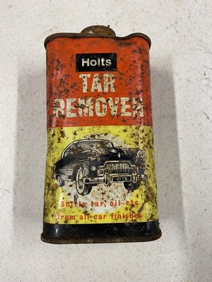 HOLTS TAR REMOVER VINTAGE MOTOR CAR ADVERTING TIN CAN GARAGE AUTOMOBILIA