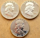 1960P 1961P 1962P Half Dollar Lot Of 3 90% Silver Proof Franklin Half Dollars