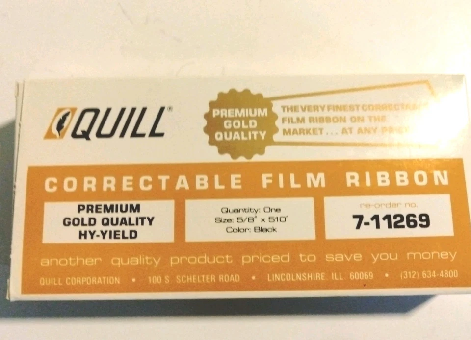 Lote de 4 plumas "Cinta de película corregible" #7-11269 color: negro 5/8" x 510' Foto 2 de 4
