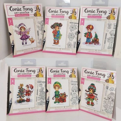 CLEAR STAMPERS Photopolymer Conie Fong Lot of 6/S Christmas Crafters Companion