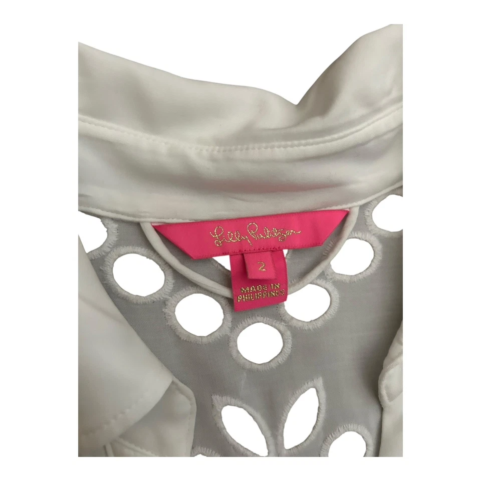 Vestido midi Lilly Pulitzer blanco con ojales Amrita talla 2 Foto 4 de 4