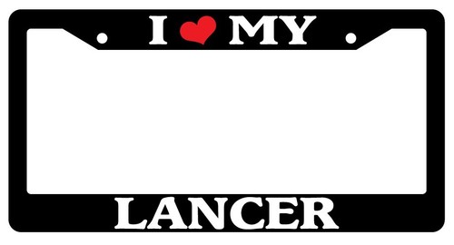 Black License Plate Frame I Heart My Lancer Cars Auto Accessory Novelty - 第 1/1 張圖片