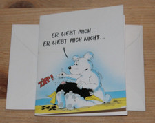 Uli Stein Klappkarte 121 ( 79/121 ) original 80er Jahre, ca. 1989 Gru&szlig;karte