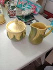 Shawnee King Corn Sugar w/lid & Creamer Pitcher
