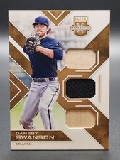 Dansby Swanson 2016 Elite Extra Edition Triple Materials Holo Gold #'d 66/99