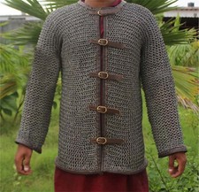 Darkened Aluminum Chainmail Hauberk   Medieval LARP Armor