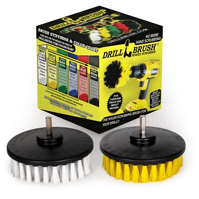 Drill Brush Drill Power Scrub Brushes for Glass, Leather, Carpet - Shower, Tub