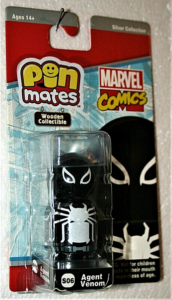 Agent Venom #S06 Pin de madera compañeros Marvel Comics figura juguete nuevo nuevo en paquete 2018 Foto 2 de 3