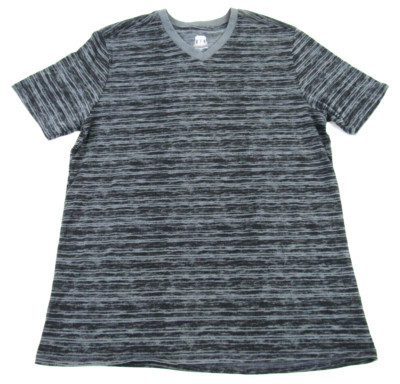 Route 66 Men's Size Large Gray Striped Short-Sleeve T-Shirt