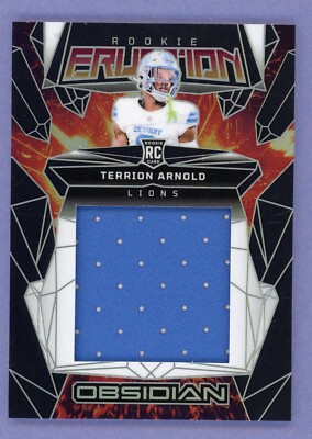 2024 Obsidian Terrion Arnold Rookie Eruption Patch Detroit Lions