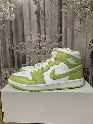 Wmns Nike Air Jordan 1 Mid Green Python Womens Size UK 5.5 EUR39