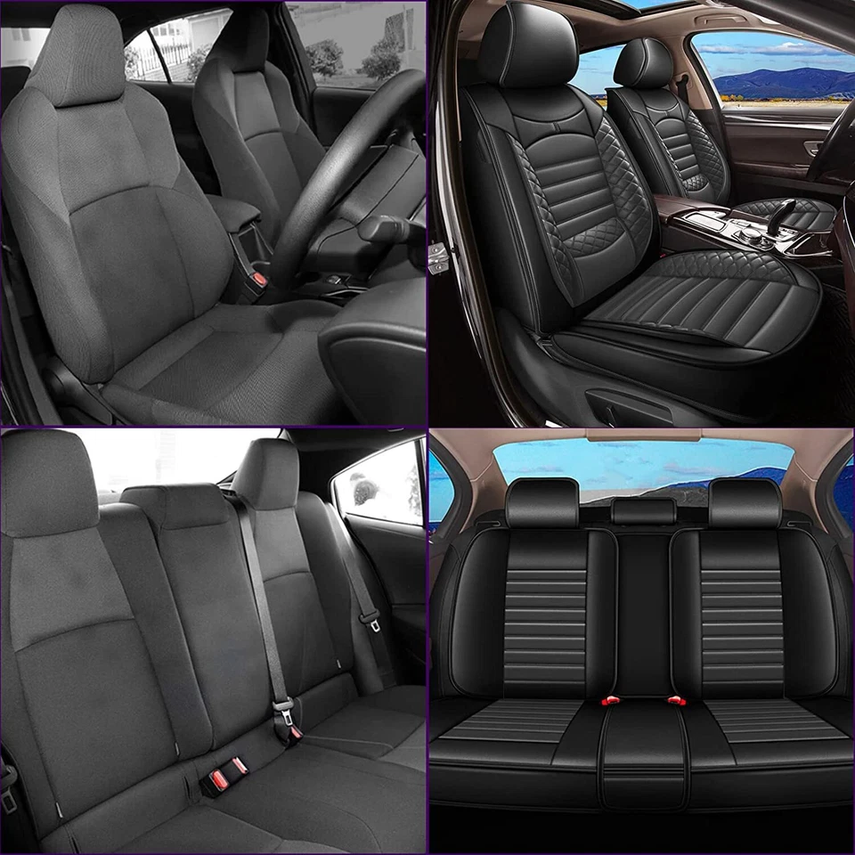 Luxury 5-Seat Covers Car Chair Cushion PU Leather Full Set For Audi A6 2000-2022 - Imagem 4 de 4