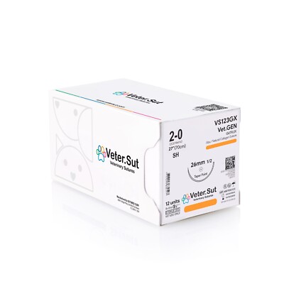 VeterSut VetGEN Gutflex USP 2-0, 1/2 26mm taper point Veterinary Sutures