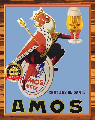 Amos Pils Metz 1952 - France - Restored - Metal Sign 11 x 14