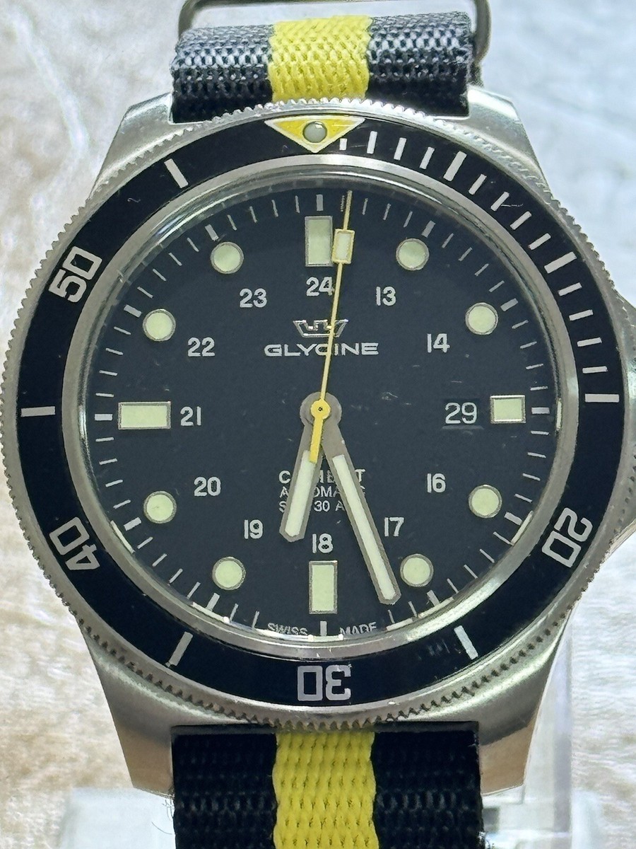GLYCINE COMBAT 自動巻き時計 30 ATM glycine Combat Sub GL0258 30ATM Automatic Preowned Watch Pls Read