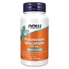 NOW FOODS Potassium Gluconate 99 mg Vegetarian 100 Tablets
