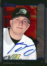 Bobby Seay autographed baseball card (Tampa Rays) 1999 Bowman Chrome #425 Rookie