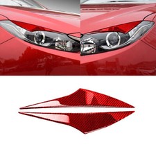 For Mazda3 Axela 2014-2016 Red Carbon Fiber Headlight Eyelid Eyebrow Cover Trim For Mazda3 Axela 2014-2016 Red Carbon Fiber Headlight Eyelid Eyebrow Cover Trim