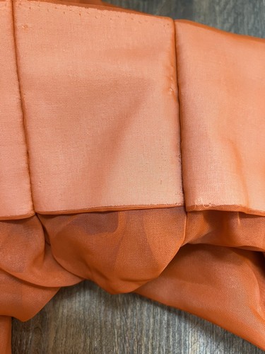 Set Of 2 Mid Century Orange Sheer Pleated Drapes 70x88” - Picture 6 of 7