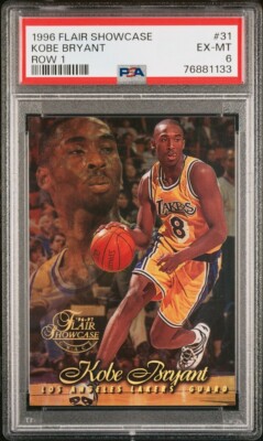 1996-97 FLAIR SHOWCASE KOBE BRYANT ROW 1 RC LOS ANGELES LAKERS #31 