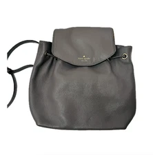 Kate Spade New York Small Breezy Mulberry Street Flap Backpack Grey Magnetic Cin