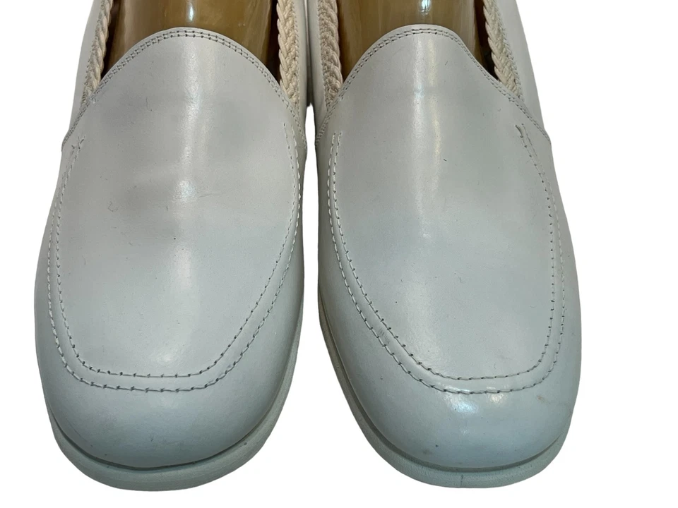 DEADSTOCK 9 EW De Colección Años 70 Enfermeras Zapatos Fantasía Uniforme Camarera Cuero Blanco Nuevo de Lote Antiguo Foto 2 de 4