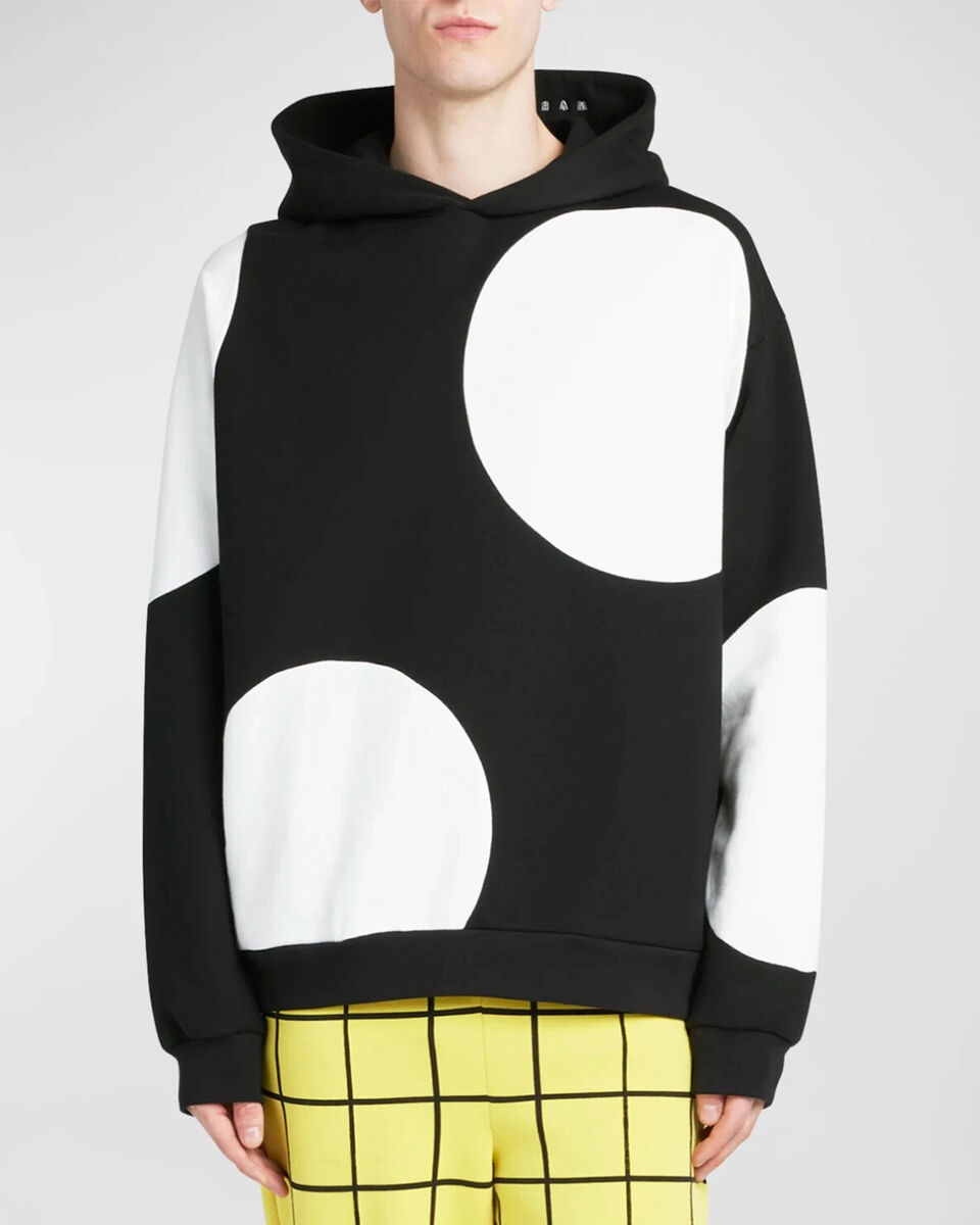 $995 Marni Oversized Black & White Dots Hoodie Mens Size Italy 48 $995 Marni Oversized Black & White Dots Hoodie Mens Size Italy 48