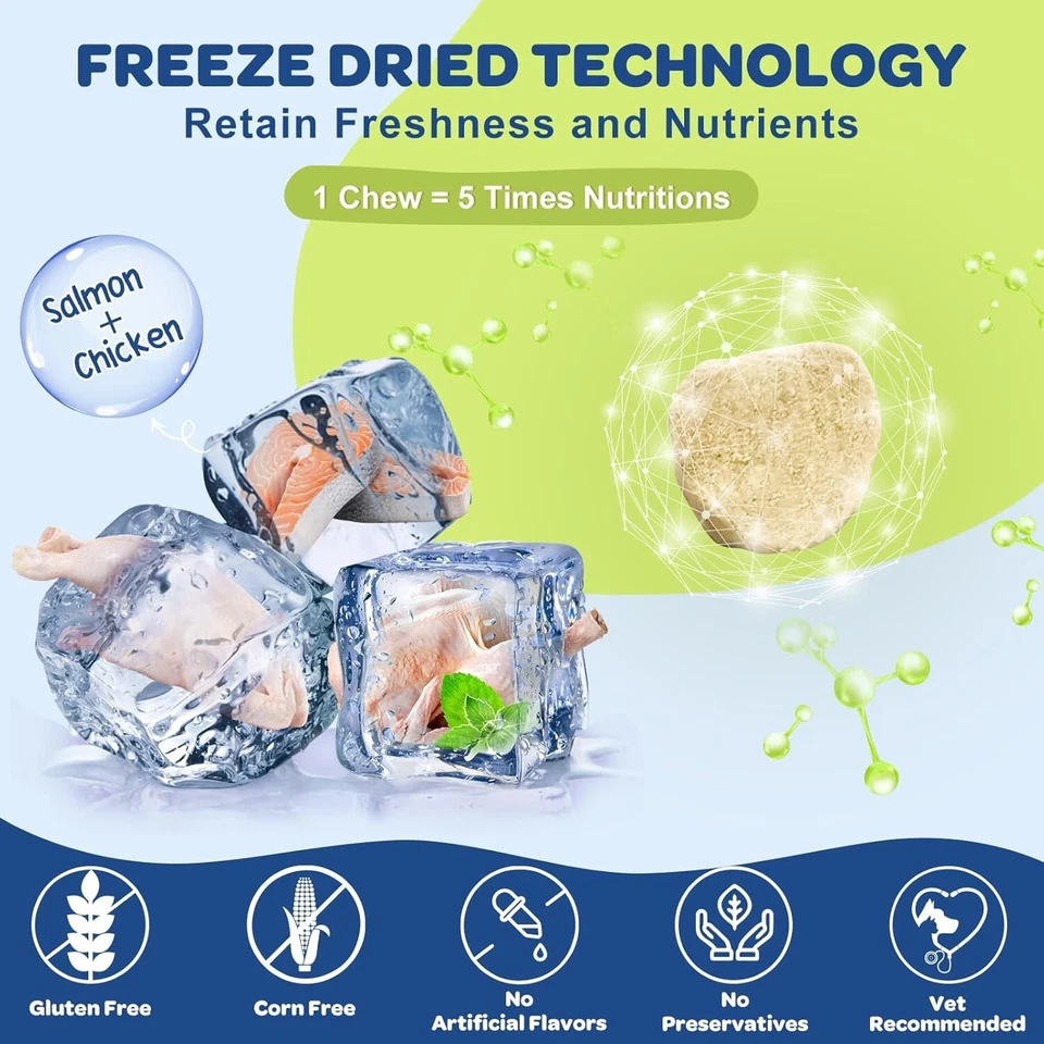 Aceite de pescado Omega 3 para perros 120 masticables suplemento para piel y pelaje, soporte para cadera y articulaciones Foto 2 de 4