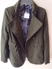 Montanaco Blazer Jacket Women's Size Small Double Breasted Shoulder Pads Green