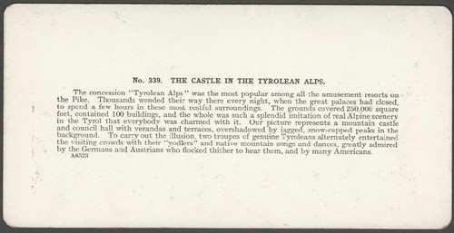 Castillo de los Alpes tiroleses en 1904 Feria Mundial de San Luis Ingersoll Stereoview - Imagen 2 de 2