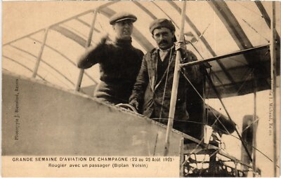 PC AVIATION PILOT ROUGIER AVEC UN PASSAGER CHAMPAGNE (a40841)