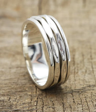 Solid 925 Sterling Silver Spinner Ring Handmade Meditation Women Ring All SR136
