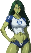 She Hulk Comic Waifu Weatherproof Anime Sticker 6" Car Decal