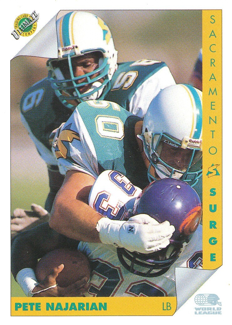 ULTIMATE-WLAF Pete Najarian RC VIKINGS BUCS Minnesota GOLDEN