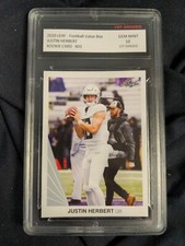 2020 Leaf 1990 Retro Justin Herbert Rookie Card #3 1st Graded Football