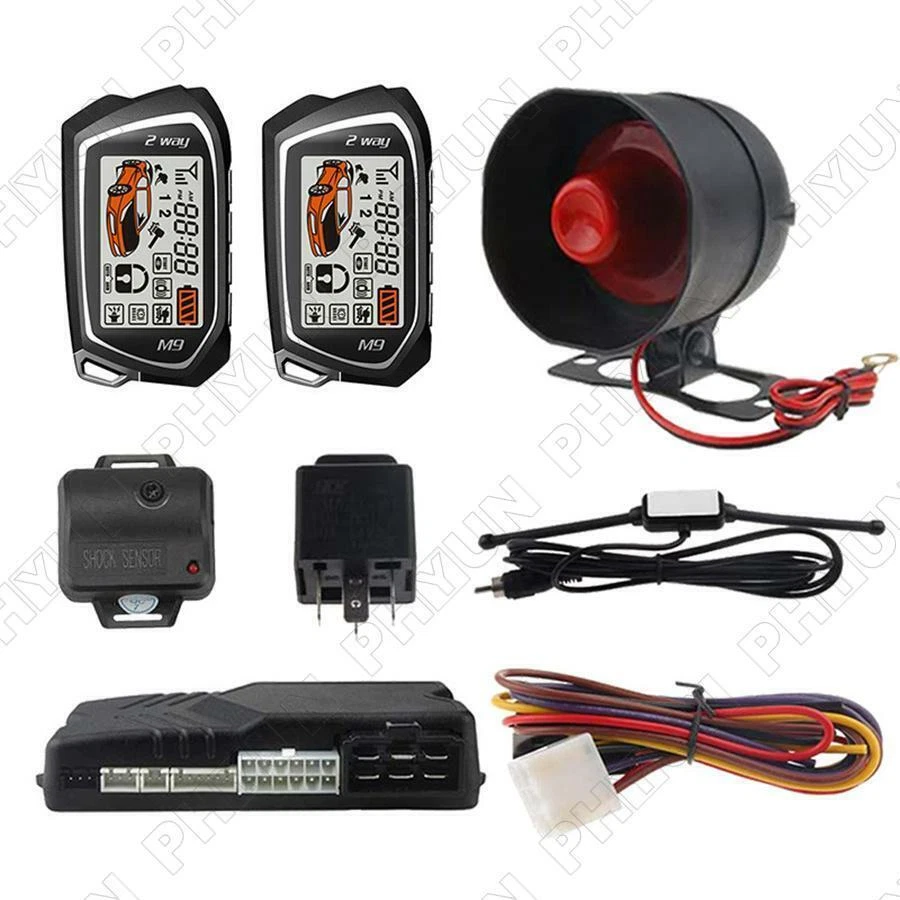 Universal 12V 2-Way Car Alarm Security System Remote Engine Start Anti-hijacking - Image 2 of 4