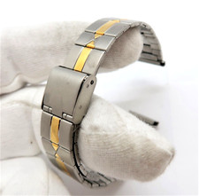 BEAR,Gold Plated ,Straight End,16mm,Adjust Bracelet MEN'S WATCH BAND,Mint B16-34