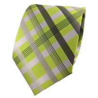 Tigertie Designer Krawatte GrüN HellgrüN Silber Grau Anthrazit Kariert - Binder