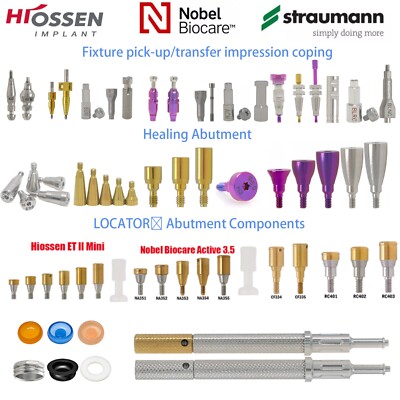 Hiossen/Nobel/Straumann Open/Closed Tray Posts Healing & Locator Abutments Caps