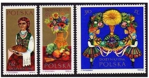 Poland 1427-1429, MNH. Mi 1693-1695. The Harvest Festival, 1966. Flowers, Roses.