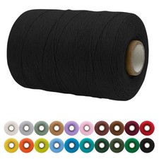 Single Strand Macrame Cord 1mm x 426 Yards Soft Cotton Rope Yarn Crafts Black