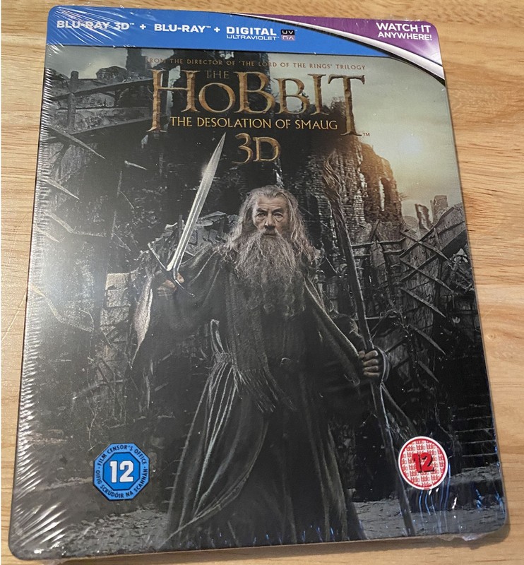 The Hobbit: The Desolation of Smaug (Blu-ray + Blu-ray 3D) Steelbook UK. REG ALL